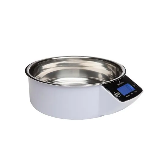 Hovedbilde Mat skål for hund/katt med digital vekt, hvit.