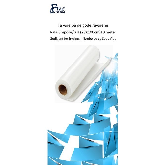 Huvudbild VP-28100- -Brecom vakuum påsar (28X500cm) rulle 2 ...